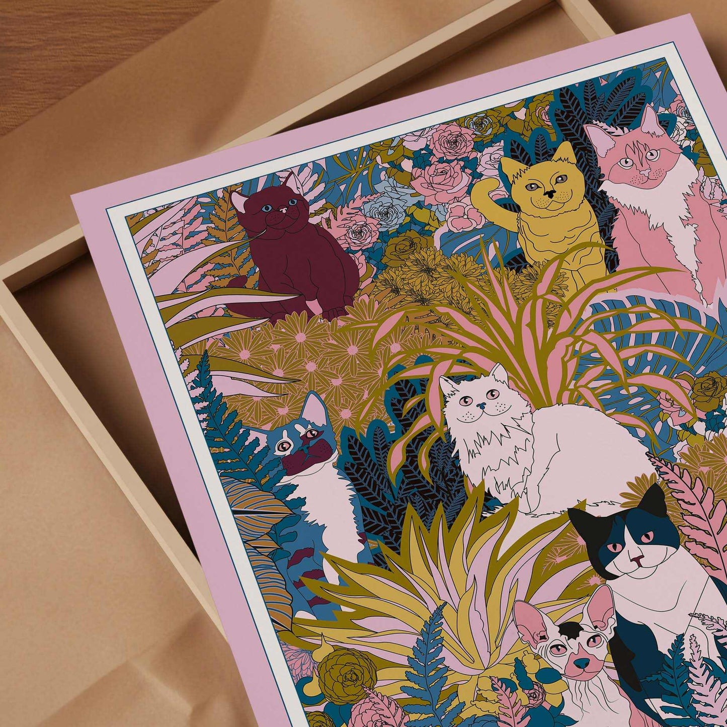 Garden Cats Art Print