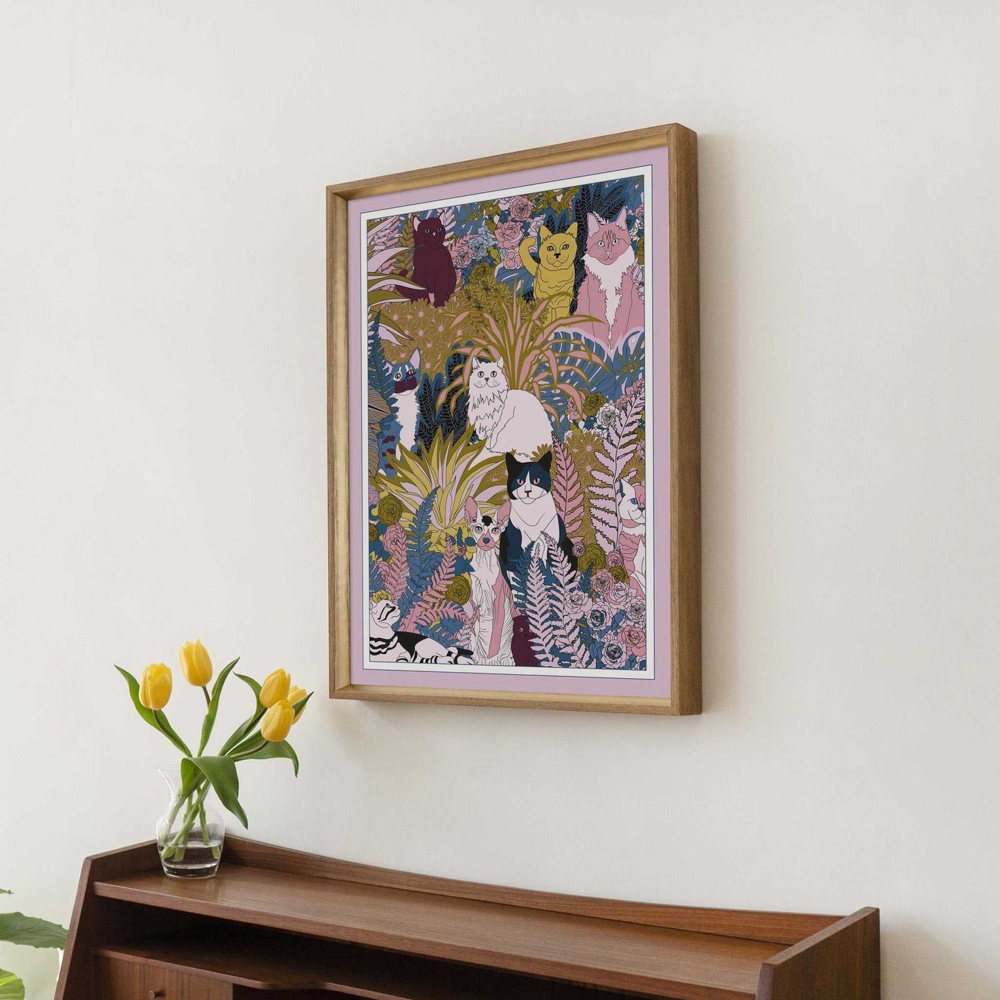 Garden Cats Art Print