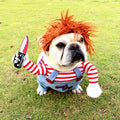 Funny Halloween Pet Costume: Dagger Pet Changing Clothes by Dog Hugs Cat
