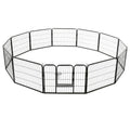 vidaXL Dog Playpen 12 Panels Steel 31.5"x23.6" Black by VidaXL
