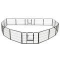 vidaXL Dog Playpen 16 Panels Steel 31.5"x23.6" Black by VidaXL