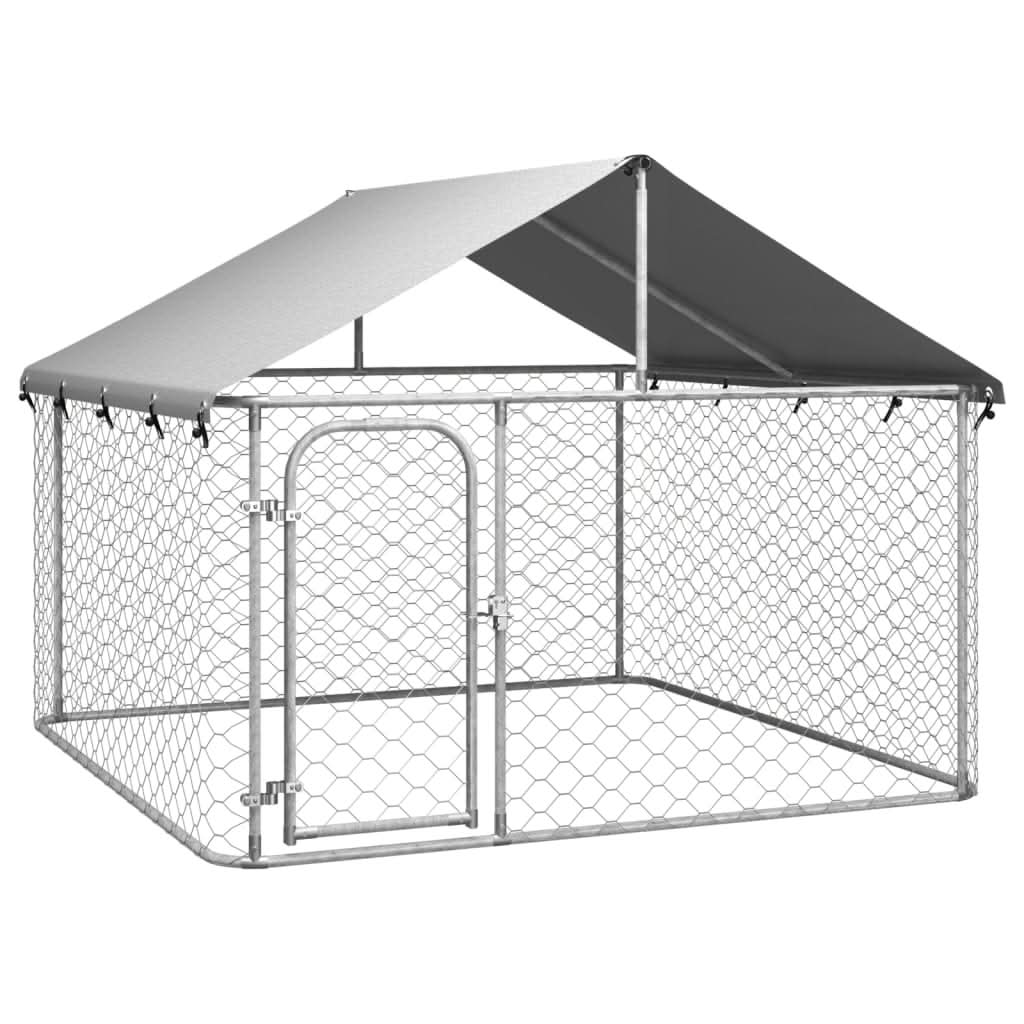 vidaXL Outdoor Dog Kennel Dog Pen Pet Crate Kennel Playpen House with Roof by VidaXL