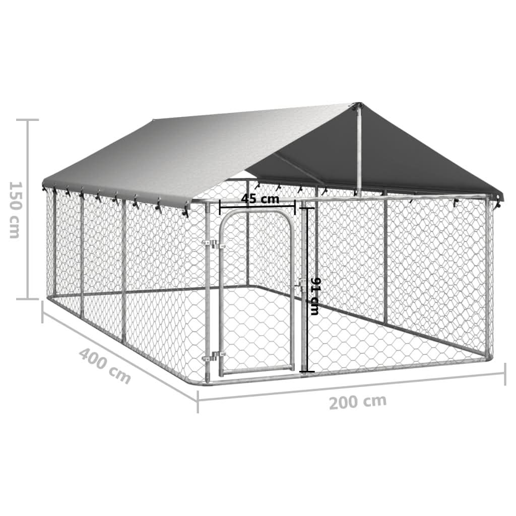 vidaXL Outdoor Dog Kennel Dog Pen Pet Crate Kennel Playpen House with Roof by VidaXL
