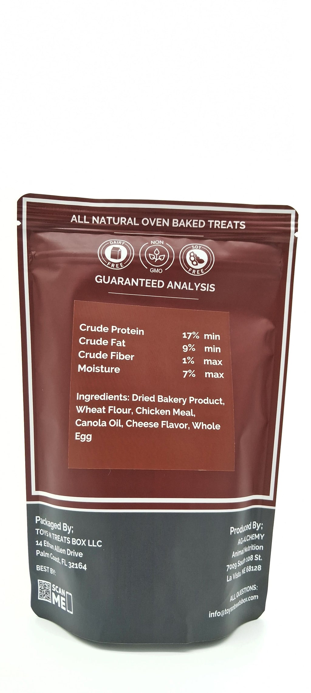 Cheesy Chicken Bones Dog Treats - All Natural Oven Baked by Toys N Treats Box