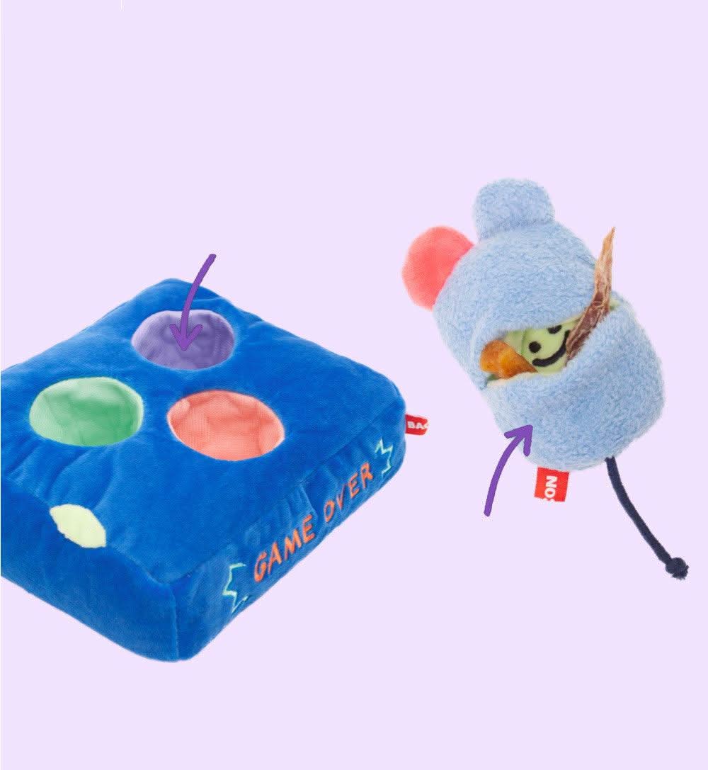 Haunted Hideaway: Interactive Ghost Mouse Plush Toy With Food-Hiding Feature by Dog Hugs Cat