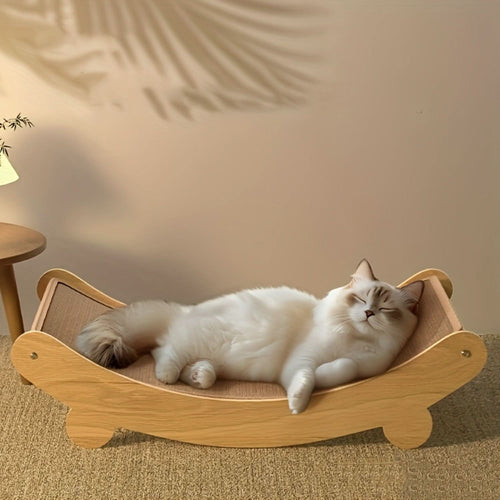 Space-Saving Wooden Cat Scratcher Tower for Cats by TM