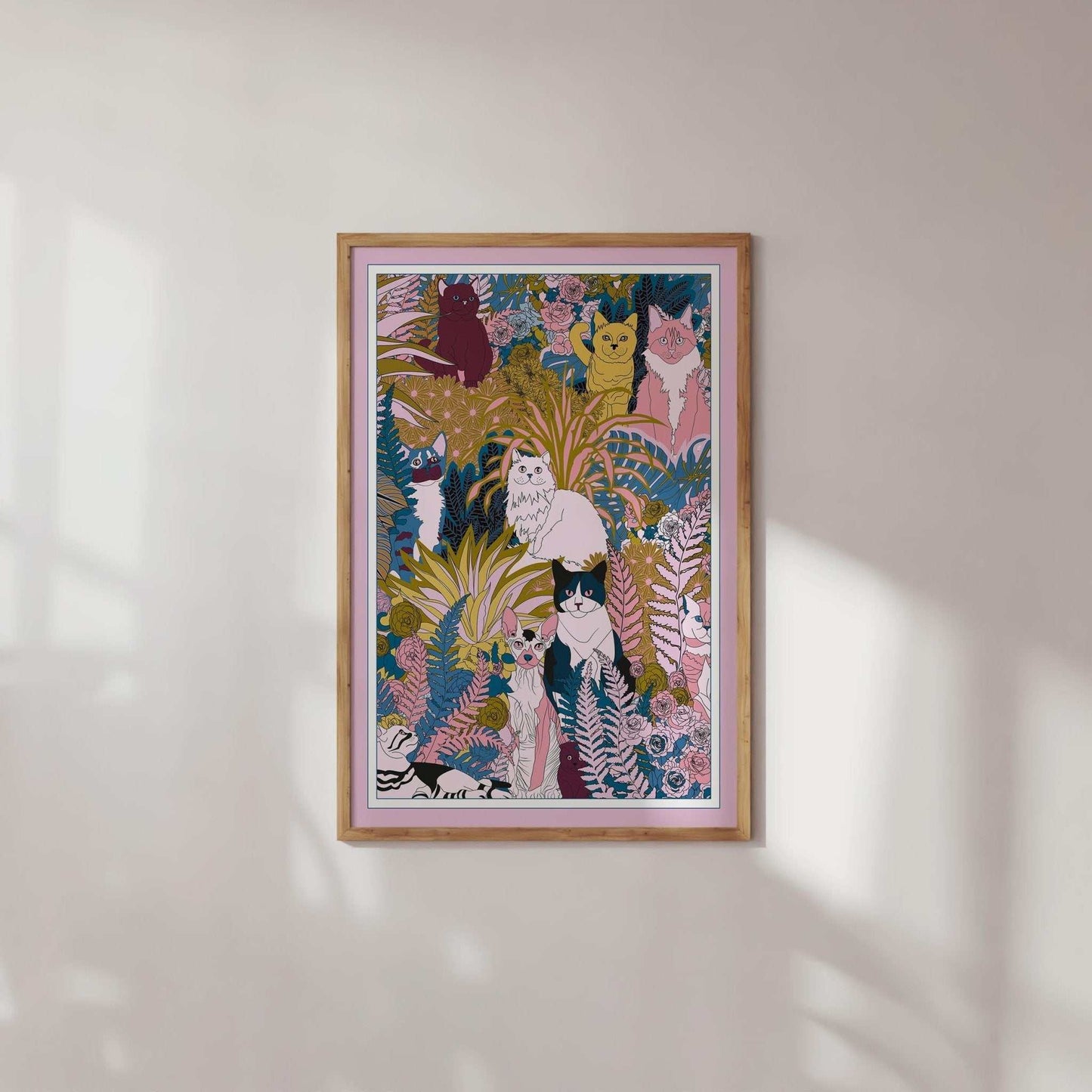 Garden Cats Art Print