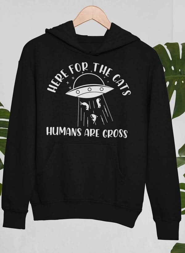 Here For The Cats Hoodie by Merch