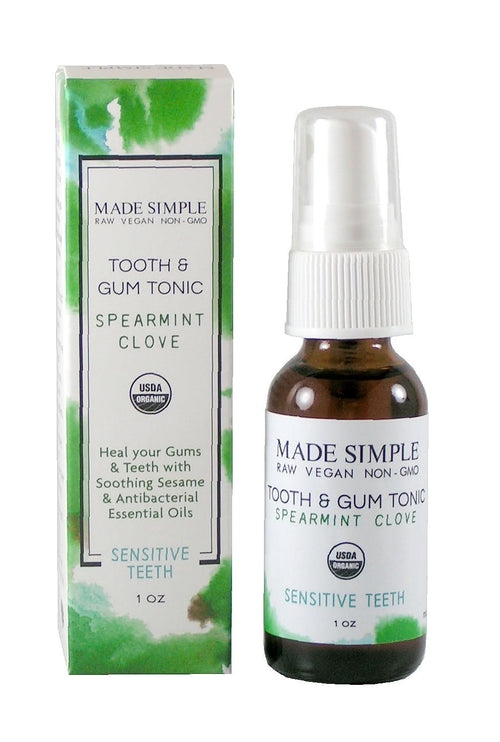 Spearmint Clove Tooth & Gum Tonic - Certified Organic, Vegan & Cruelty-free by Made Simple Skin Care