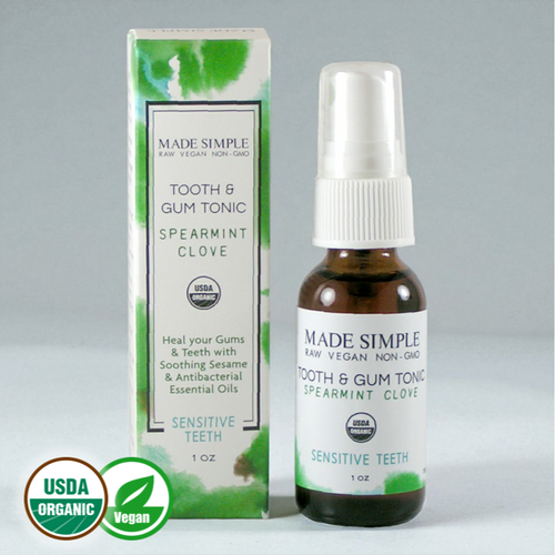 Spearmint Clove Tooth & Gum Tonic - Certified Organic, Vegan & Cruelty-free by Made Simple Skin Care
