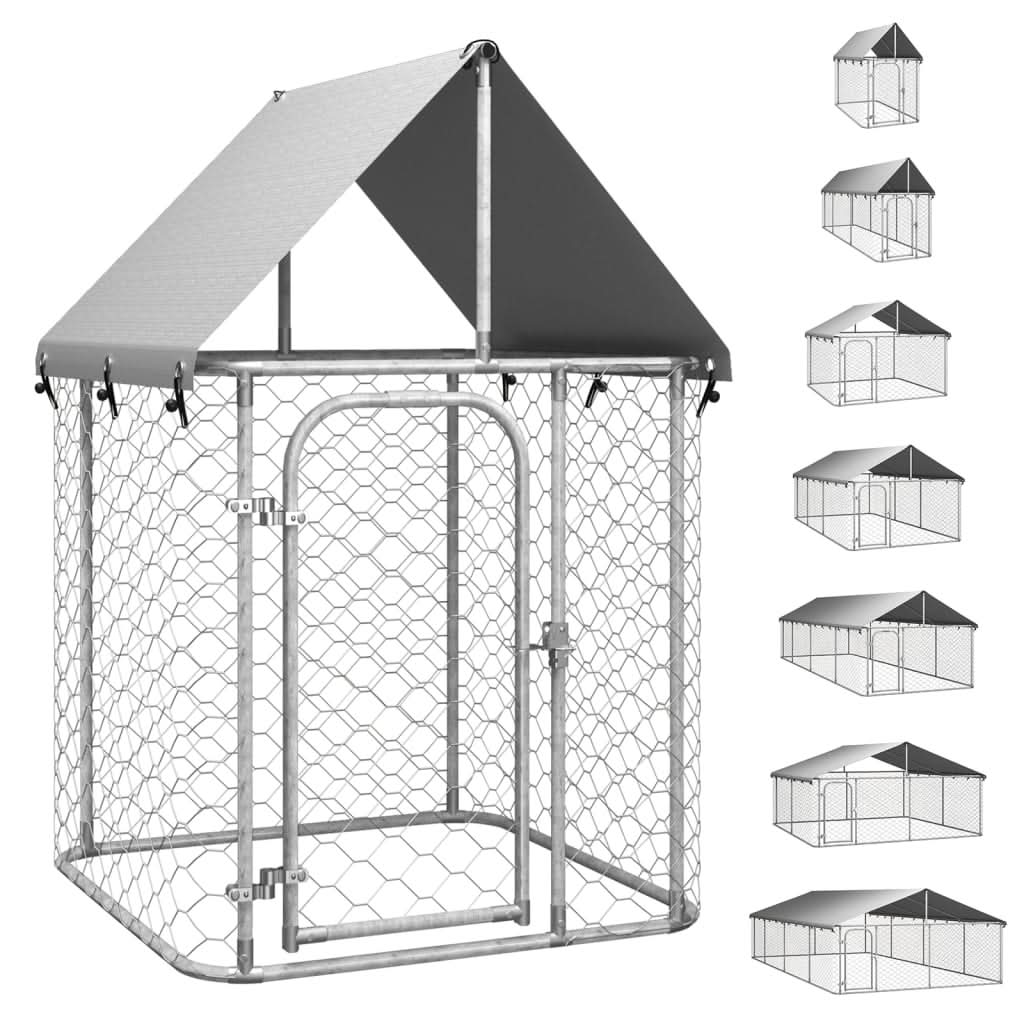 vidaXL Outdoor Dog Kennel Dog Pen Pet Crate Kennel Playpen House with Roof by VidaXL
